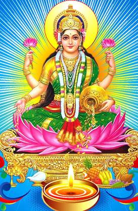 LAxmi pooja special Wall poster | Maa Laxmi Wallposter | Laxmi Mata wallposter | Maa Laxmi Poster|Hindu Religious Wall Poster|Poster For Living Room, Hindu God Poster For Worship WITHOUT FRAME Paper Print