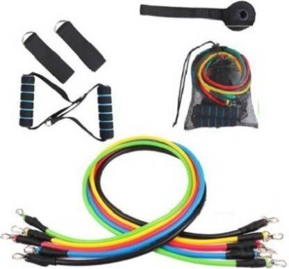 GJSHOP Resistance Bands 5 unit Set for Exercise, Stretching and Workout Toning Tube Kit Fitness Accessory Kit Kit