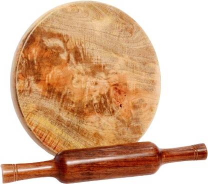 FARWA INTERNATIONAL Wooden Roti Roller Chakla Belan Rolling Pin Board Roti Maker Phulka Maker Chapati Maker Chakla Chapathi Presser Wooden small Size Chakla Belan Wooden for Home & Kitchen Rolling Pin (Pack of 1) Rolling Pin & Board