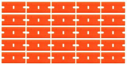 wroughton 25 pcs Plastic Razor Blades for Safety Titan Scraper, Double Edged Plastic Scraper Blades Remove Decals/Stickers/Adhesive Label/Clean Glass Snow Brush And Ice Scrapper