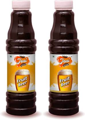 jeni Sharbat & Soda Pack of 2 Flavors - Fruit Beer /Non-Fruit Sharbats Synthetic Syrup Combo/Gift Pack/Summer Combo [700 ml each] [700 ml, 700 ml, Pack of 2] Fruit Beer Sharbat