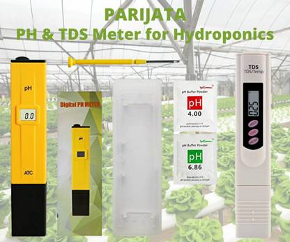 Parijata Digital tds meter, ph meter, temperature meter combo for water testing for pool, aquariums, hydroponics, drinking water, pen type meter, Set of TDS and ph meter Digital TDS Meter