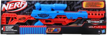 Nerf Alpha Strike Wolf LR-1 Blaster with Targeting Scope ,12 Official Elite Darts ,Breech Load, Pump Action, Easy Load-Prime-Fire Guns & Darts