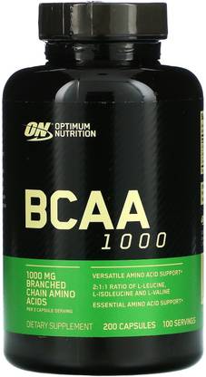 Optimum Nutritions BCAA 1000 Caps -- 1000 mg - 200 Capsules