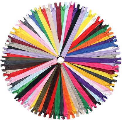 RKY 8" Invisible Multicolor Zipper Wholesale (12 Zippers/pack) | Zip for Craft Sewing for Handmade Garment | Bags | Home Textile | Tailor Special Sewing Ladies Zip Mix Color Multicolor Plastic Invisible Zipper