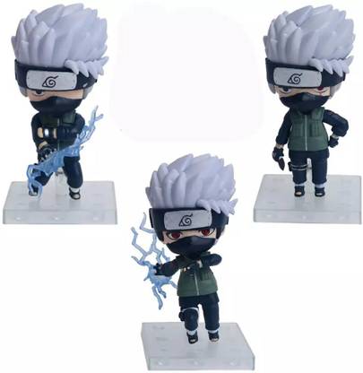 kawaii kart Hatake Kakashi Action Chibi Figure - Set Of 3 (Size - 12cm)