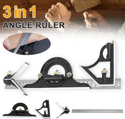 uptodateprouducts 300Mm 3 In 1 Adjustable Combination Ruler Ruler Protractor Measuring Tool Measuring Ruler Universal Angle Ruler Set Combination Square