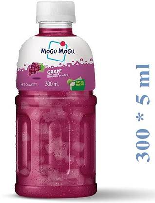 Mogu Mogu Grape Juice Drink With Nata De Coco(Gotta Chew!) 300*5ml