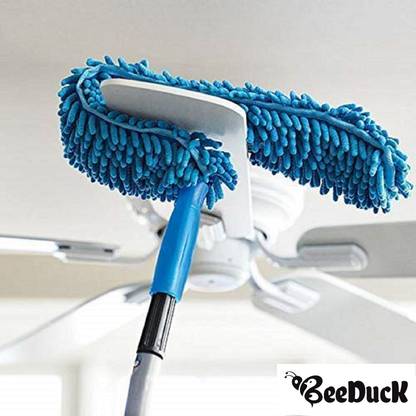 BeeDuck Flexible Microfiber Cleaning Brush Feather Duster with Extendable Rod for Ceiling Fan Home Office Cleaning Tools Wet and Dry Duster Wet and Dry Duster