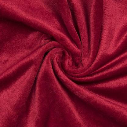 Ganesh Enterprise Stretch Velvet Velour Fabric Decorative Soft Smooth & Silky Cloth for Home Furnishing, Curtains,Pillows/Cushions and Craft Material (Red, 3 Meter) Curtain Fabric