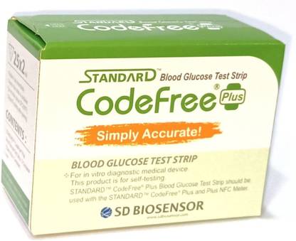 STANDARD Codefree Plus 50 Glucometer Strips