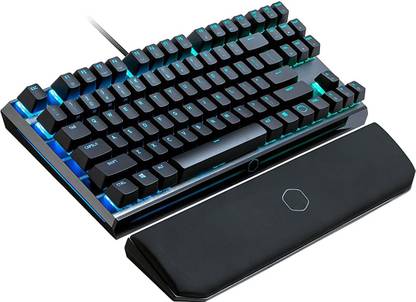 COOLER MASTER MK730 Gaming Mechanical Keyboard TenKeyLess with Cherry MX Brown Keys with RGB Backlighting, On-The-Fly Controls, and Aluminum Top Cove Wired USB Standard Gaming Keyboard Compatible with Desktop, Laptop, Mac