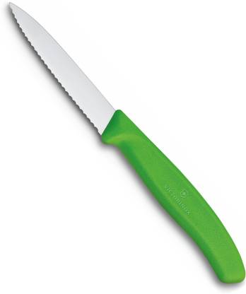 Victorinox 1 Pc Stainless Steel Knife Paring Knife Wavy Edge, Pointed Tip, 8 Cm-green