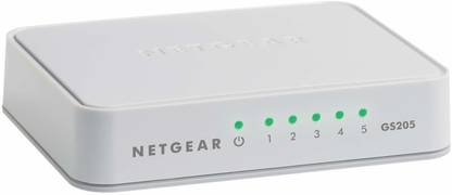 NETGEAR 5-Port Gigabit Ethernet Unmanaged Switch, Desktop, 10/100/1000Mbps (GS205) 5 Ports 1000 Mbps Network Switch