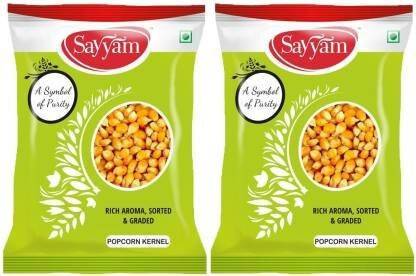 Sayyam Popcorn Kernels seed | Unpopped Popcorn seeds | Makka Popcorn 500gm x 2pack(Total 1kg) No Flavor Popcorn