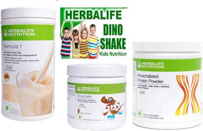 HERBALIFE formula 1 vanila (500g)+ dinoshake chocolate (200g)+ protein powder (200g) Plant-Based Protein
