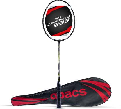 apacs Graphite 999 (Full Graphite, 30 LBS) Black, Yellow Strung Badminton Racquet