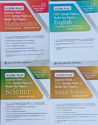 Score Plus English, Math Stand, Science, Social Term I Class X 2021 Combo Of 4 Books