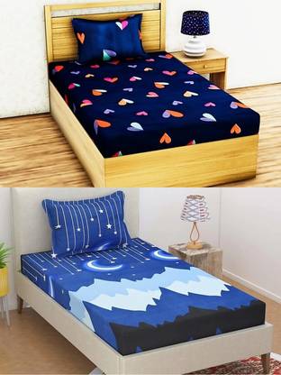 HSR Collection Microfiber Single Flat 144 TC 3D Printed Bedsheet