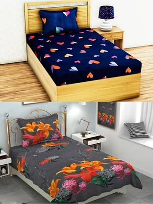HSR Collection 144 TC Microfiber Single Printed Flat Bedsheet