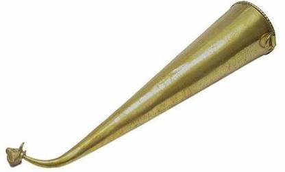 RUDRAKSH Brass Gaumukhi Shringi डेकोरेटिव शोपीस  -  12 cm
