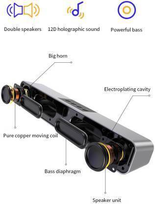 Soroo Future Wireless Speaker Ultra Loud Stereo sound || Bluetooth Speaker for Desktop PC| 10 W Bluetooth Soundbar