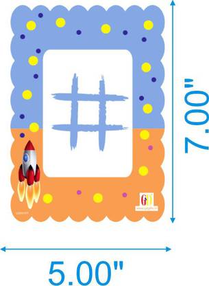 GD 17.78 cm Photo Frames - ROCKET Reusable Sticker