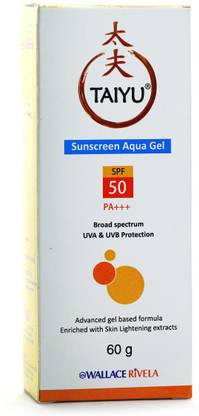 Taiyu Sunscreen - SPF 50 PA+++ Sunscreen Aqua Gel - SPF 50 PA+++ (60 g) Advanced Gel BAsed Formula Enrich with Skin LIghtening Extracts