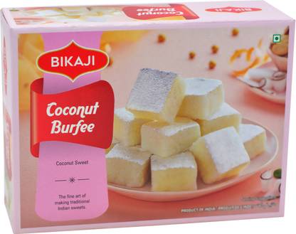 Bikaji Aslee Bikaneri - Coconut Burfi 500 Grams (Pack of 1) Box