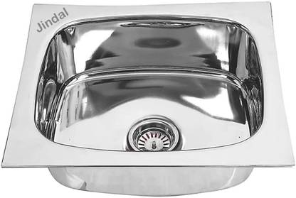 Jindal steel 12x15x7 kitchen sink 10 year warranty 304 grade with Heavy drain Coupling Vessel Sink