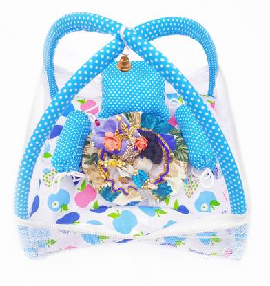 KAMAL CHILD CARE Laddu Gopal Bed 0 to 6 No. Laddu Gopal Ji Jhula, Singhasan, Thakur ji Bed Jhula