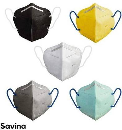 anivas N95 and FFP2 filtration level, Protects from Virus and Bacteria, Anti Germs Anti Pollution Reusable and Washable N95 Mask For Men Women Children ( 5 Pack ) Multi-0016 Reusable, Washable, Water Resistant