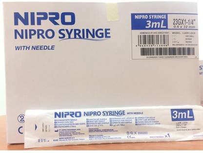 NIPRO DISPOSABLE SINGLE SUE ONLY SYRINGE IN ( 3ML X 50PICS. ) Medical Needle