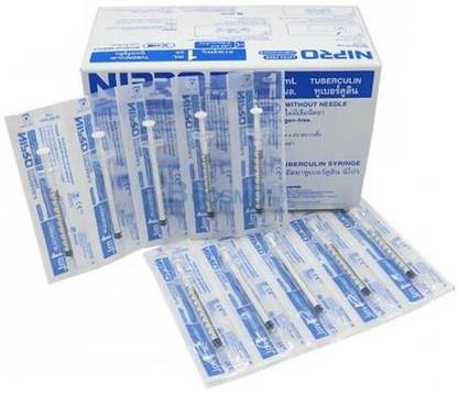 NIPRO DISPOSABLE SINGLE SUE ONLY SYRINGE IN (1ML X 50PICS. ) Medical Needle