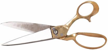 DIAMOND Tailoring Scissors with Brass Finish Handle for Cloth Cutting Single Scissor. (Brass, 10 Inches) -- 10 Inches Scissors