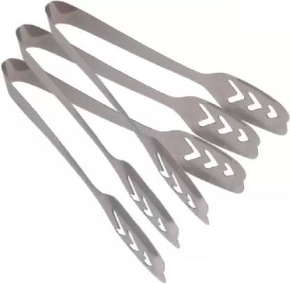 Riyansh Rsc 0337 stainless steel Noodles Pasta momos ice cookies Serving Tongs , pack of 3 pcs 20 cm Serving Tong Set