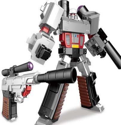 Tiny Tales Deformation Megatron Action Figure Robot Convert to King Kong 5 Gunwei GT Hercules Weapon G1 Pistol Alloy Edition (Grey)