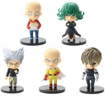 kawaii kart One Punch Man Action Figures Chibi Figures - Set Of 5 (Size - 10 cm)