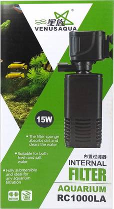 Venus Aqua Aquarium Internal Filter for Aquarium Fish Tank Power: 15W, Flow MAX: 1000 L/H) Undergravel Aquarium Filter