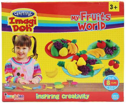 Rabbit FRUITS KIT for Kids + 26 Toys|Clay Dough Set | Big Dough Set | Creative Set | doh Clay for Kids| Play Toys for Kids | Clay Set for Kids | Multicolor Play Dough | Above 3+ Art Clay