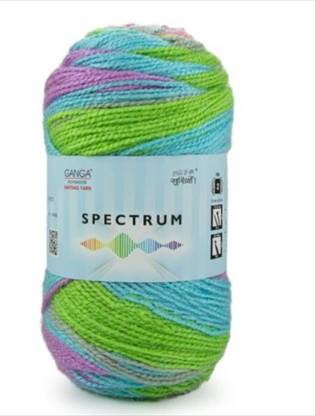 RCB Ganga Spectrum Soft Shaded Acrylic Yarn Hand Knitting Wool I Crochet Hook Needle Thread (300 gm/1ball 100 Gram Each) Shade no-814209
