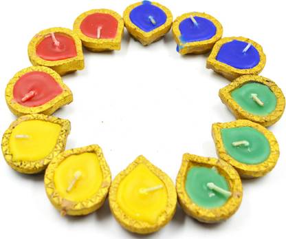 ME&YOU Decorating Clay Candles for Diwali,Handmade Wax Decorative Diya Candles, Diwali Decorating Items, Diwali Clay Diya IZ18DiyaDiyaShape-006 Candle
