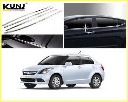 Kunj Autotech Stainless Steel Chrome Finish Window Lower Garnish for Maruti Ciaz Chrome Maruti Ciaz Side Garnish
