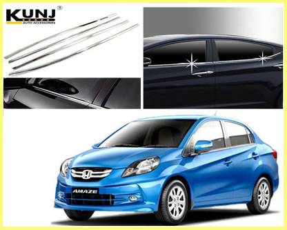 Kunj Autotech Stainless Steel Chrome Finish Window Lower Garnish for Amaze Old Model 2013-2017 Chrome Honda Amaze Side Garnish