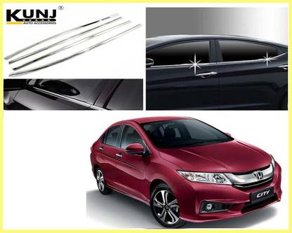 Kunj Autotech Stainless Steel Chrome Finish Window Lower Garnish for City ID-Tech Chrome Honda City i DTec E Side Garnish