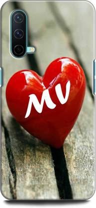 INDICRAFT Back Cover for OnePlus Nord CE M V, M LOVES V, NAME, LETTER, ALPHABET, MV LOVE, HART, BLUE