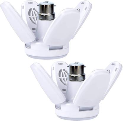 Make Ur Wish Foldable LED Blade Light Fan Bulb Adjustable Angle Pack of 2 Pendants Ceiling Lamp