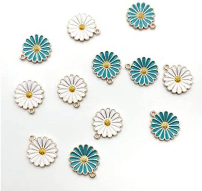 Satyam Kraft 12 Pcs Flower Pendant Charms for for Jewelry Making Necklace Bracelet Earring - mix design Metal Charm Set Metal Charm Set