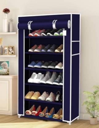 POOWEREST 6 SHELVE SHOE RACK LONG S-6 Carbon Steel Collapsible Wardrobe