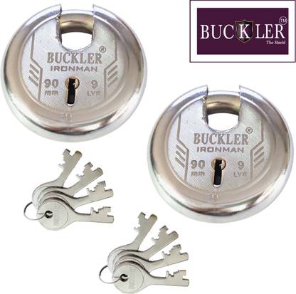 BUCKLER Round Shutter Lock 90MM Pack of 2 Padlock